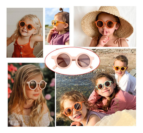 5 Gafas De Redondas Pequeñas Retro Para Niños, Gafas De