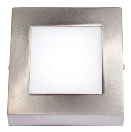 Panel Led Exterior Plafon Cuadrado 18w Aluminio Y Pvc 225x225mm 1350lm Marco Plateado