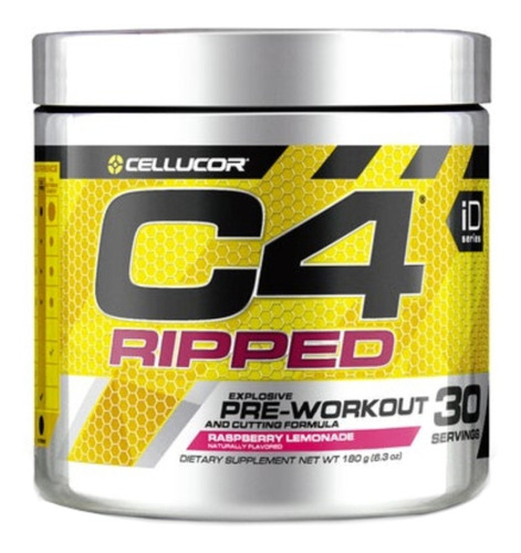 Suplemento En Polvo Cellucor  Pre Workout Powder C4 Ripped Carnosyn Beta-alanina Sabor Raspberry Lemonade En Pote De 180g