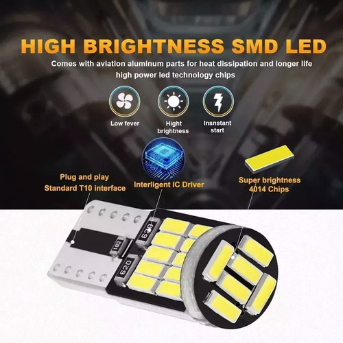 Kit (20) Ampolletas Luces Led T10 - W5w Cola De Pescado