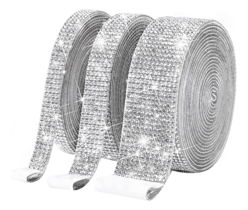 Hh 3 Rollos De Cinta Autoadhesiva De Diamante De Cristal -