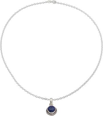 Novica Lapis Lazuli .925 Sterling Silver Pendant Necklace