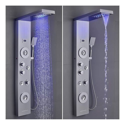 Sistema de torre de panel de ducha Led de acero inoxidable NeierThodore 99D-LFT8029