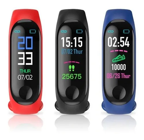 Reloj brazalete inteligente m3 monitor outlet ritmo cardiaco negro