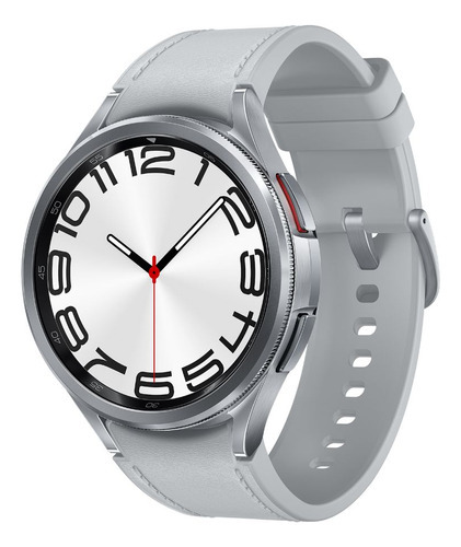 Samsung Galaxy Watch6 Classic 43mm Sport 1.31" com rede móvel caixa 43mm de  abs  silver, pulseira  prata de  silicone mesh SM-R955FZKPZTO