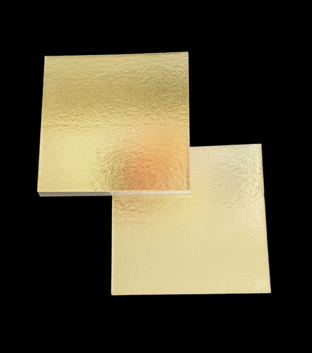 Disco Cartón Color Oro/dorado Cuadrado ( 16 X 16 ) X 10 Uni