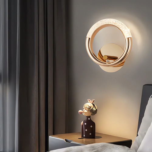 Arandela Area Interna Parede Quarto Led Dourada Moderna 6w