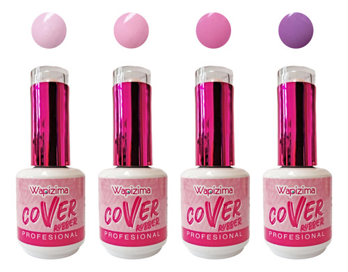 Colección Rubber, Gel Nivelador Para Uñas, 4 Pzs, Wapizima A