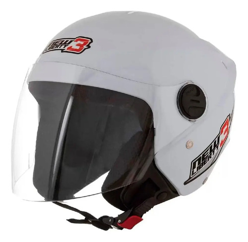 Capacete Moto Aberto Pro Tork New Liberty Three Branco Tamanho 58 Desenho Solid Viseira Cristal