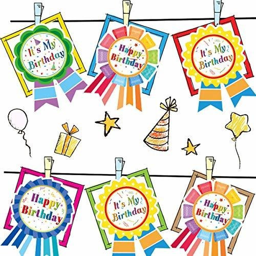 200 Stickers De Feliz Cumpleaños (en Ingles)