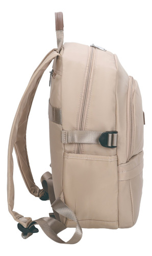 Bolsa Mochila Frésia Nylon Santino Bege Sab411u06