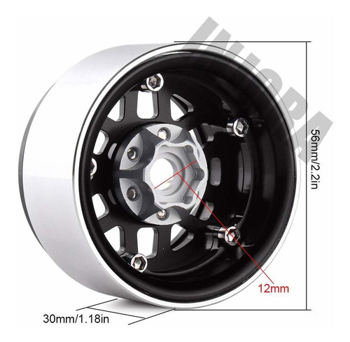 Injora 1,9 Trx4 Beadlock Ruedas Para Rc Rock Crawler Axial T