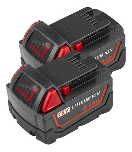 2 Pack M18 Redlithium Generica 8.0 Ah Milwaukee 48-11-1860