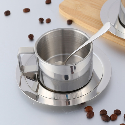 Tazas De Café Capuchino De Acero Inoxidable De Doble Pared I