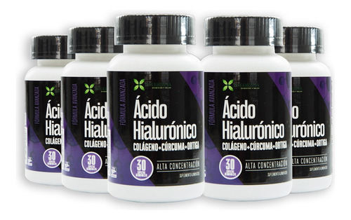 Kit De 5 Frascos De Ácido Hialurónico- 30 Tabs