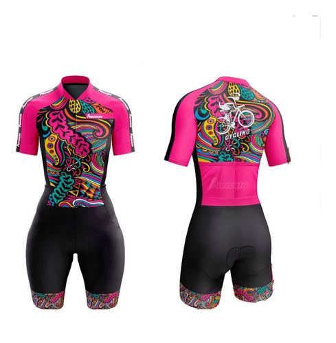 Uniforme De Ciclismo Enterizo Para Mujer Mercurin Rosado