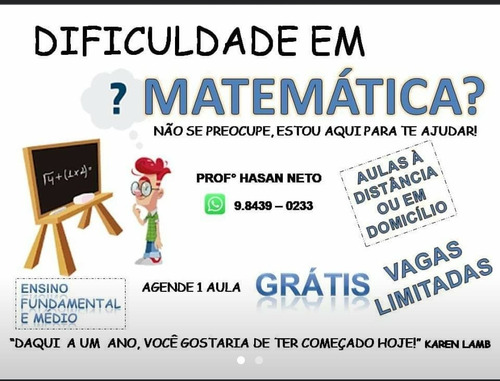 Imagem 1 de 1 de Aulas De Matemática