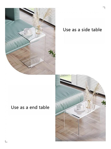 Mesa De Centro Acrílica, Moderna Mesa Auxiliar Transpa...