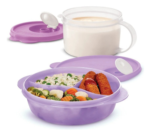 Set  Taza Y Plato Para Microondas  Tupperware 