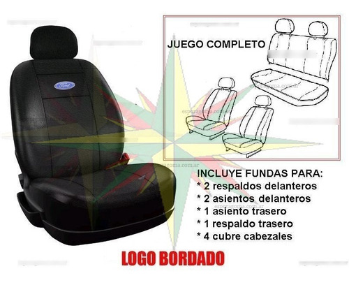 Imagen 2 de 8 de Funda Cubre Asiento Cuero Ford Fiesta Max Focus ( Juego Completo )