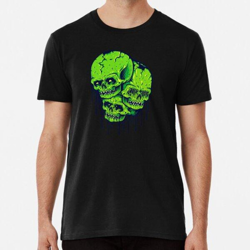 Remera Green Skulls Zombie Family Algodon Premium