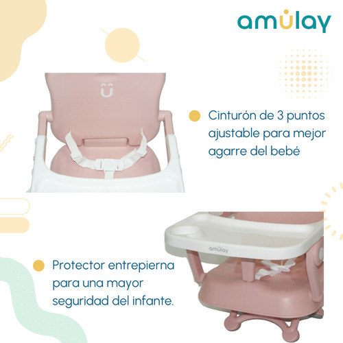 Periquera para bebe portatil plegable silla comer ajustable - Amulay