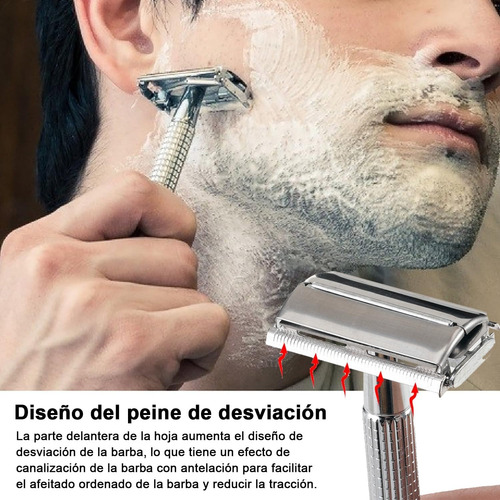 Maquinilla De Afeitar Clásica Doble Filo,10 Cuchillas