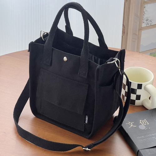 Bolso De Lona Con Varios Bolsillos, Bandolera Con Cierre