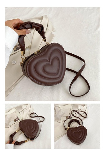 Bolso De Hombro En Forma De Corazón, Bolso De Moda En Color
