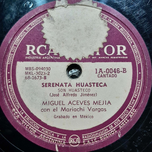 Pasta Miguel Aceves Mejia Vargas Rca Victor C225