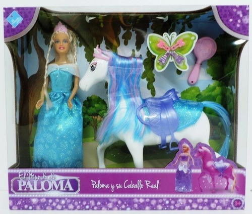 Muñeca Paloma Y Su Caballo Real Princesa Peine Niña Juguete