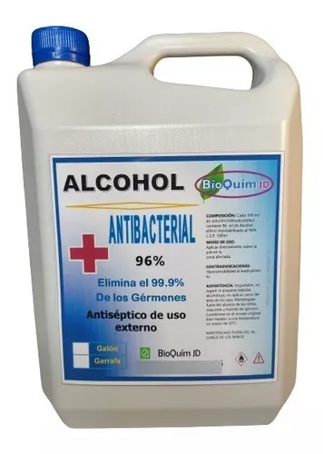 Alcohol Etilico 96 Potable Grado Alimenticio Galon 3.8 Lts