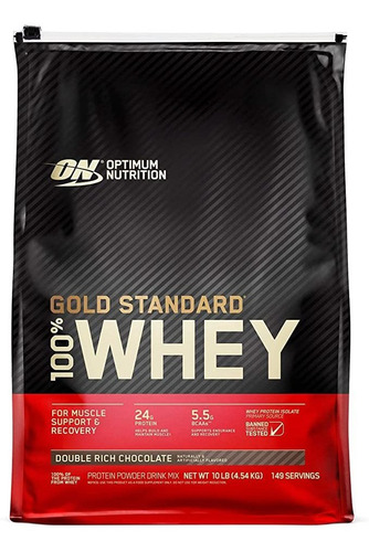 Suplemento En Polvo Optimum Nutrition Gold Standard 100% Whey Proteína Sabor Double Rich Chocolate En Bolsa De 4.54kg