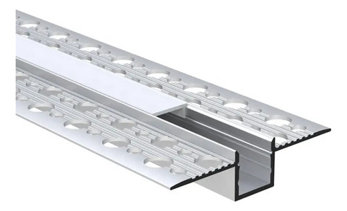 Perfil Aluminio 2mts De Embutir Durlock Cielorraso Tira Led Blanco Opal