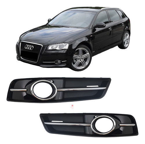 Grade Farol Milha Audi A3 2010 2011 2013 Friso Cromado Par