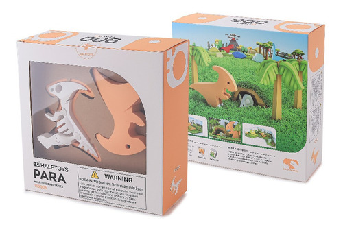 Muñeco Encastre Magnético + Diorama Half Toys Dinosaurio