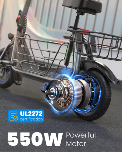 Patinete Eléctrico Con Asiento 550w Hasta 30km/h Mmg