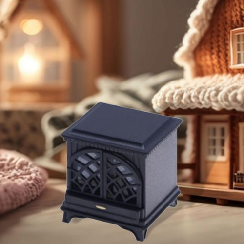2 Mini Estufa Para Casa De Muñecas, Diseño Exclusivo Negro