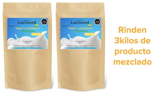 2 Lactovid Vio Yogurt + Lactoserum + Probióticos 500g Piña