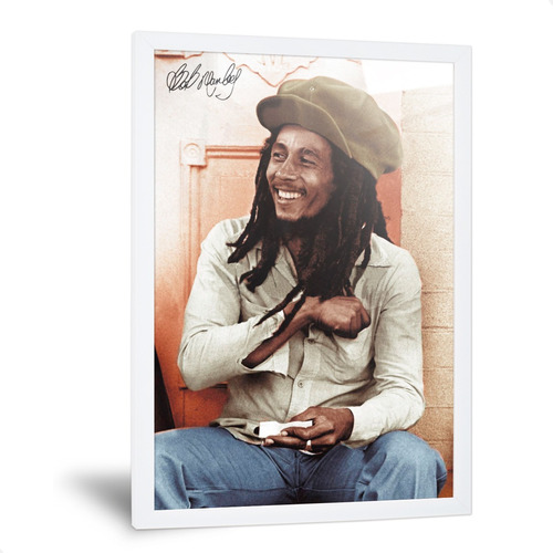 Cuadro Bob Marley Reggae Rastas Poster Rock Música 20x30cm