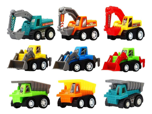 Set 10 Mini Camiones De Construccion Truck Autitos Colección