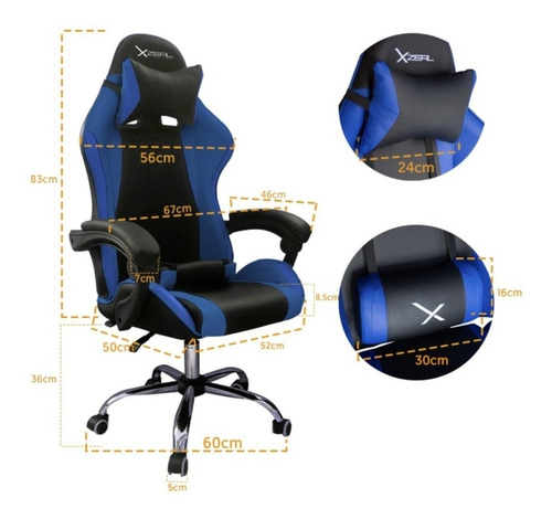 Silla de escritorio Xzeal XZ20 gamer ergonómica negra y roja