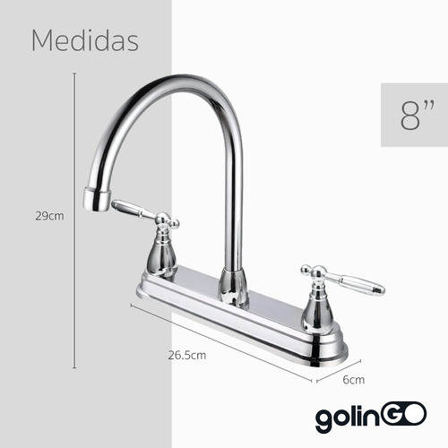Mezcladora Fregadero Cocina Llave Cuello 360º Inoxidable