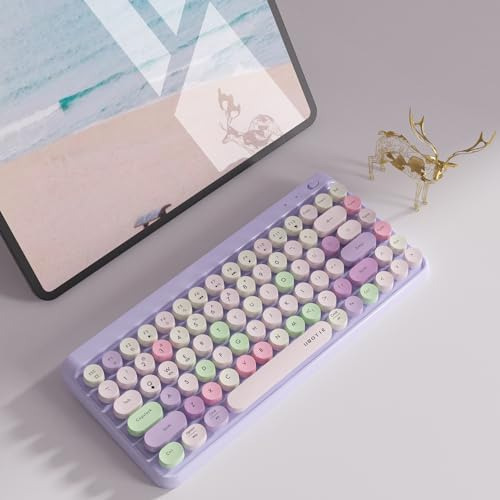 Ubotie Teclados De Computadora Coloridos Portátiles Con Blue