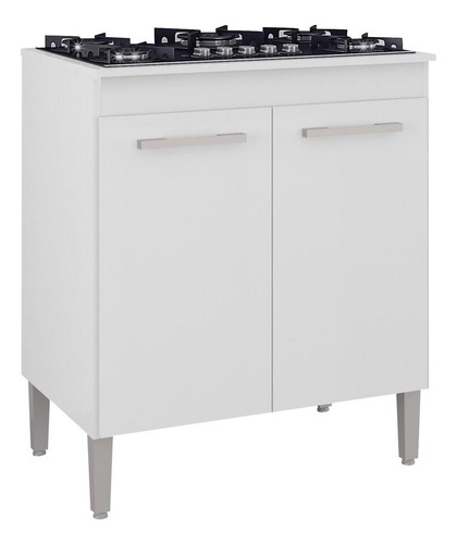 Balcão Cozinha Para Cooktop Com 2 Portas Multimóveis Cr20106 Cor Branco