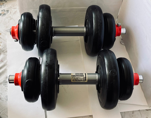 Set Mancuernas Acero 6 Kg Par - Disco Y Mango Negro (Usado)