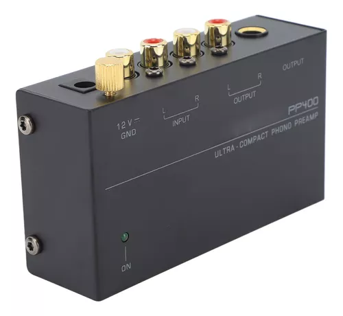 Amplificador De Fono, Entrada RCA De 100-240 V Preamplificador De Tocadiscos  PP400 De Bajo Ruido Para Tocadiscos