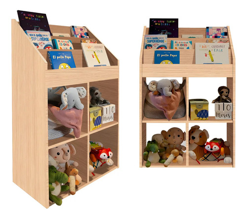 Juguetero Organizador Infantil 4 Espacios Librero Montessori