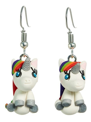 Aretes De Unicornio Arcoíris - Hechos A Mano