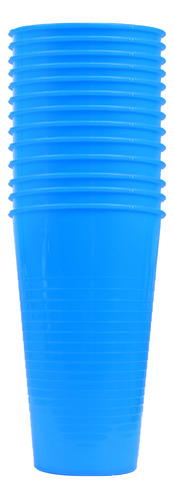 Tazas De Plástico Reutilizables Azules, 12 Piezas, Mesa Para
